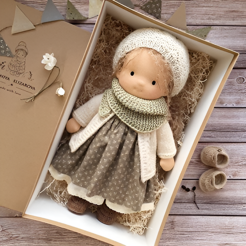 Oak & Coral | Children's Waldorf Doll Soft Cuddly Toy