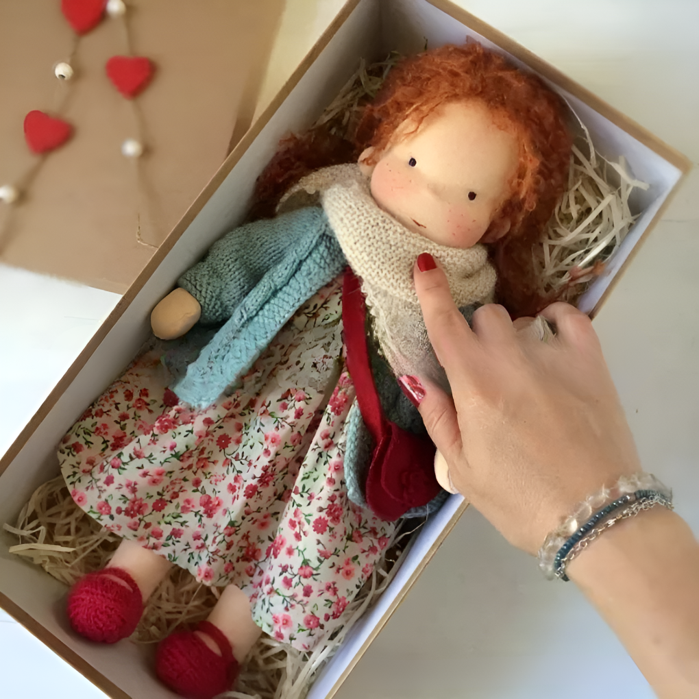 Oak & Coral | Children's Waldorf Doll Soft Cuddly Toy