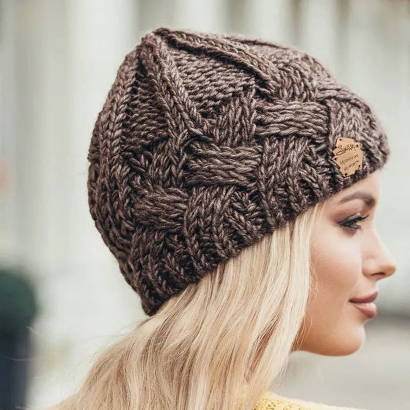 Oak & Coral | Comfortable Knitted Beanie – Soft Wool Blend Winter Hat