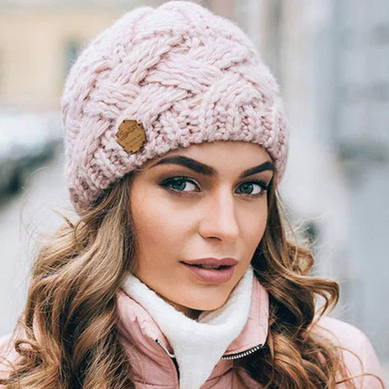 Oak & Coral | Comfortable Knitted Beanie – Soft Wool Blend Winter Hat