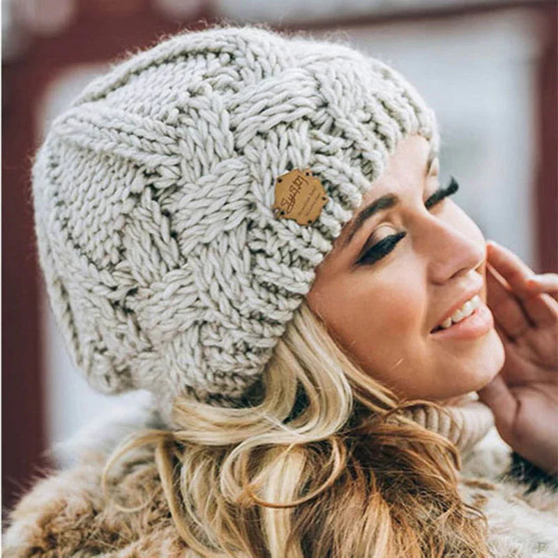 Oak & Coral | Comfortable Knitted Beanie – Soft Wool Blend Winter Hat