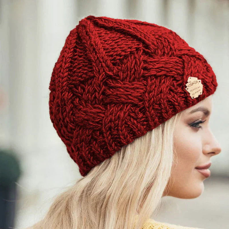 Oak & Coral | Comfortable Knitted Beanie – Soft Wool Blend Winter Hat