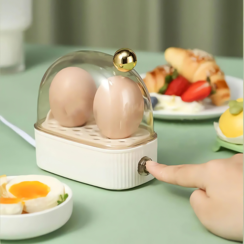 Oak & Coral | Compact Electric Egg Cooker for 2 Eggs