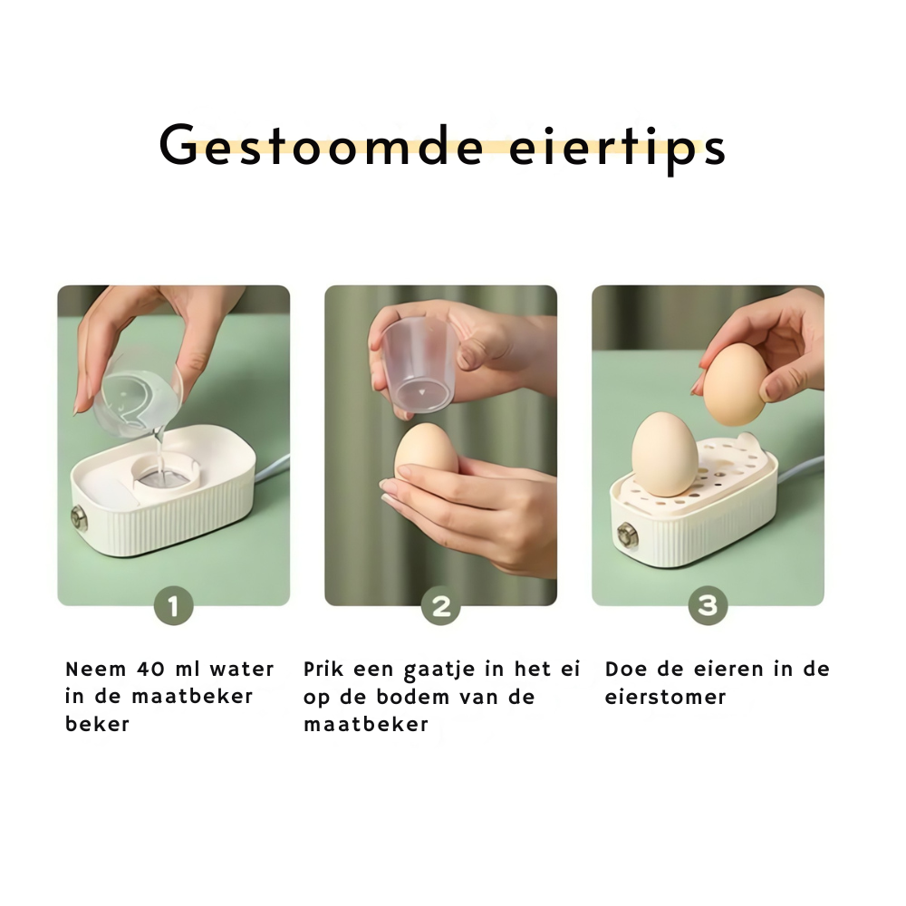 Oak & Coral | Compact Electric Egg Cooker for 2 Eggs