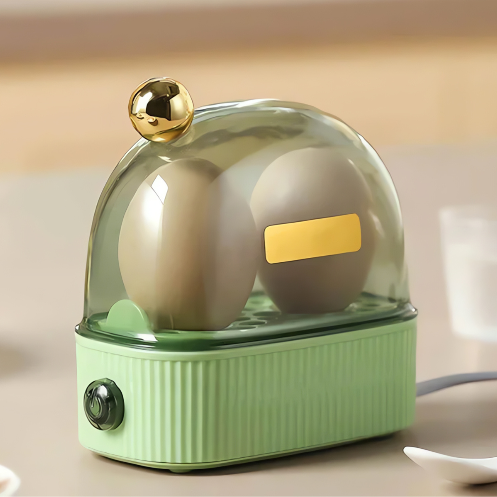 Oak & Coral | Compact Electric Egg Cooker for 2 Eggs