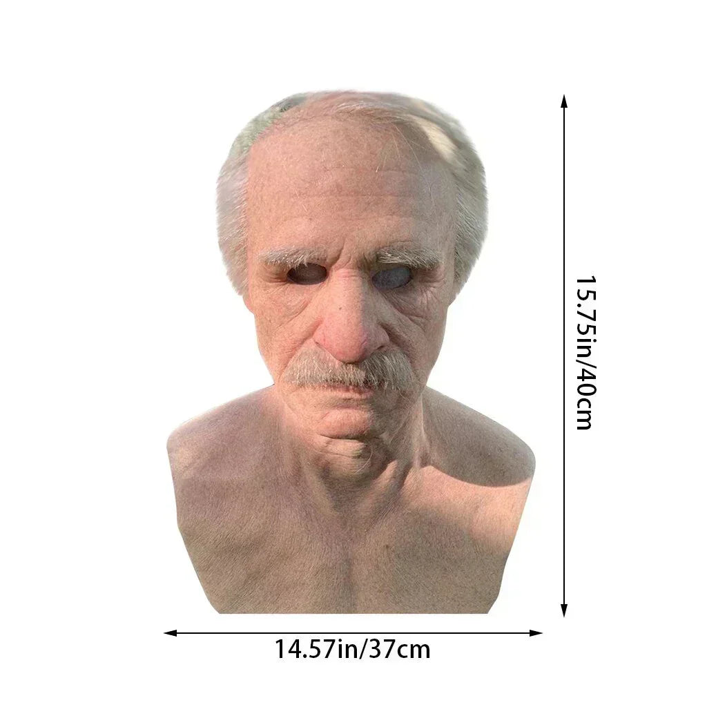 Oak & Coral | Creepy Old Man Mask – Realistic Latex Halloween Mask for Adults