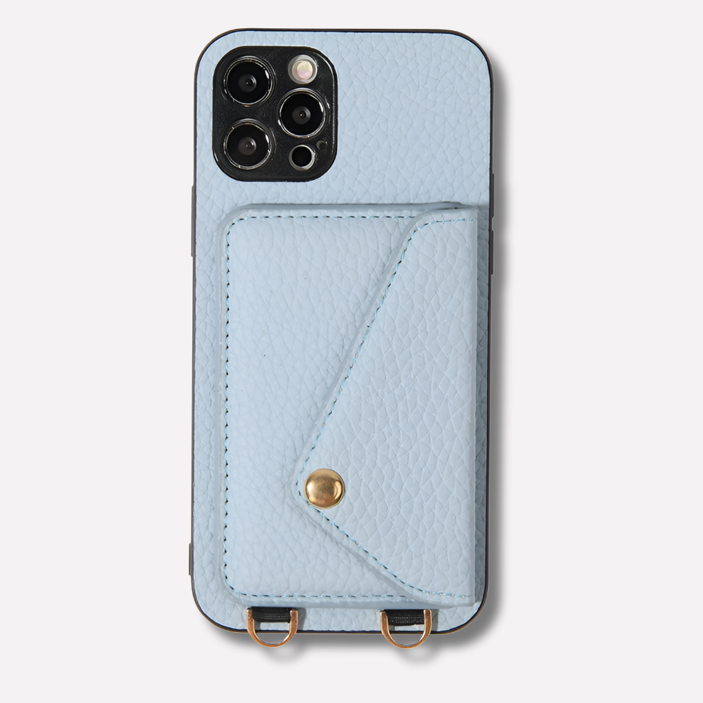 Oak & Coral | Crossbody Phone Case with Card Holder & Lanyard
