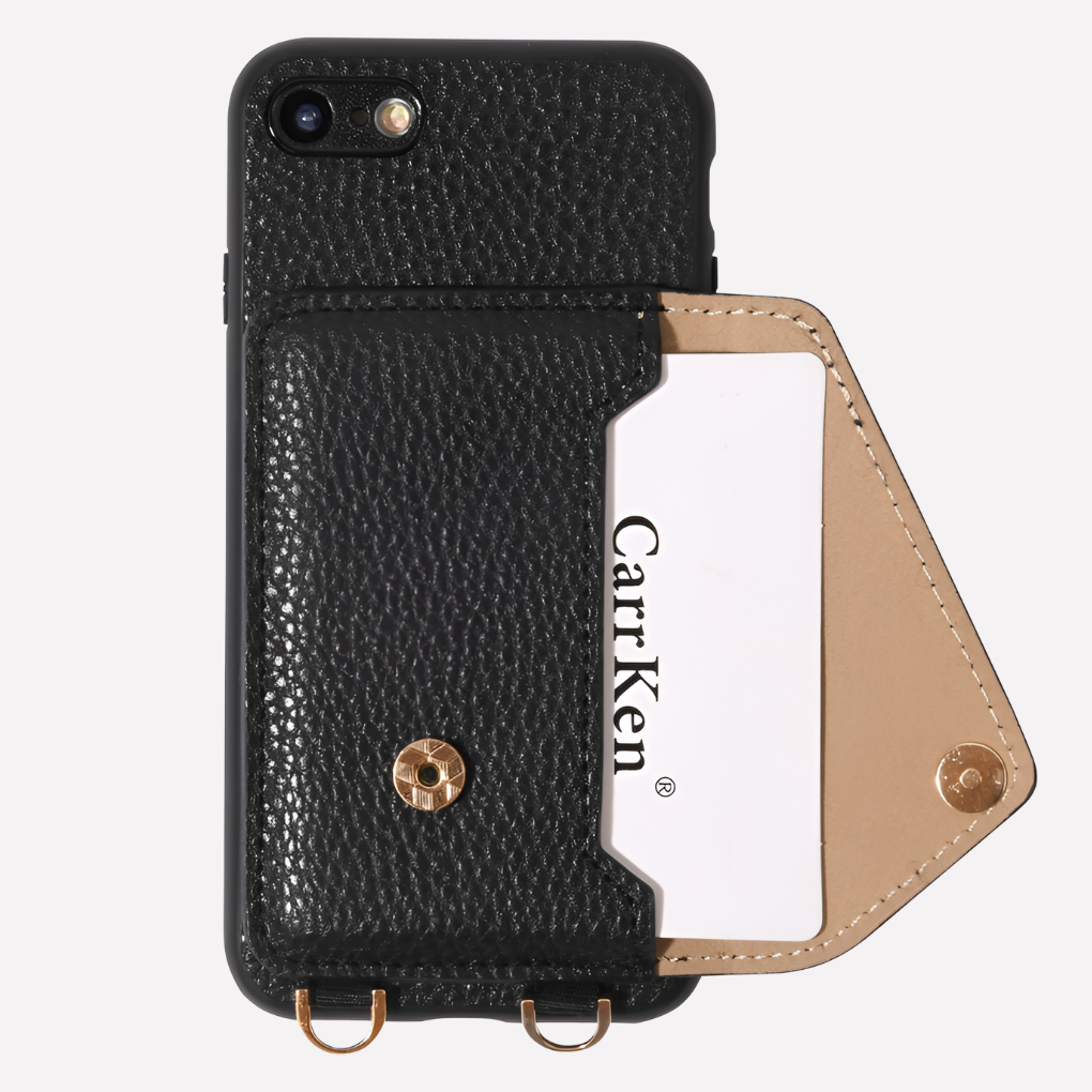 Oak & Coral | Crossbody Phone Case with Card Holder & Lanyard
