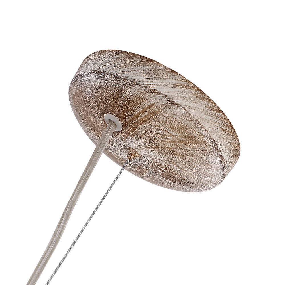 Oak & Coral | Dandelion Pendant Light with Wooden Beads | Firework Starburst Design