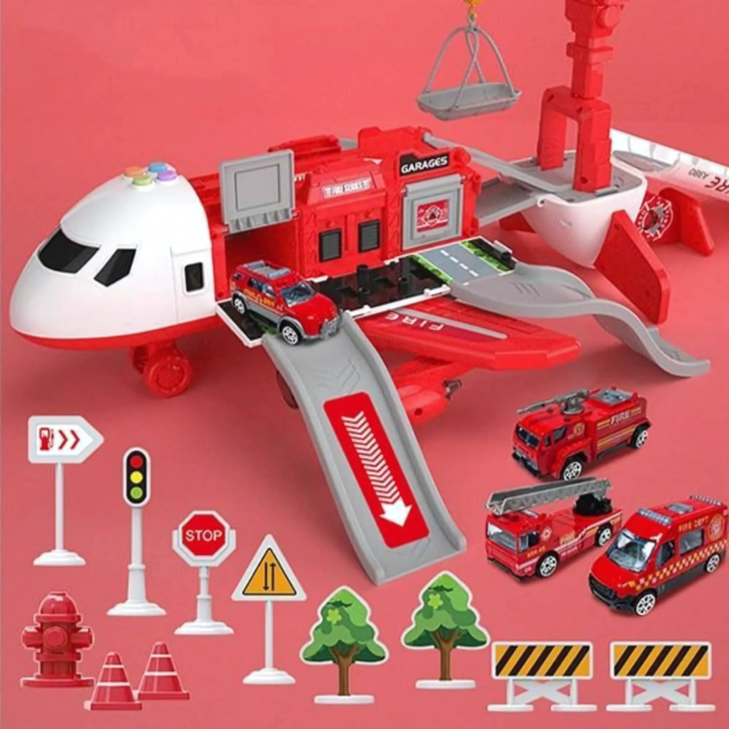 Oak & Coral | Deformable Toy Airplane with Storage & Music