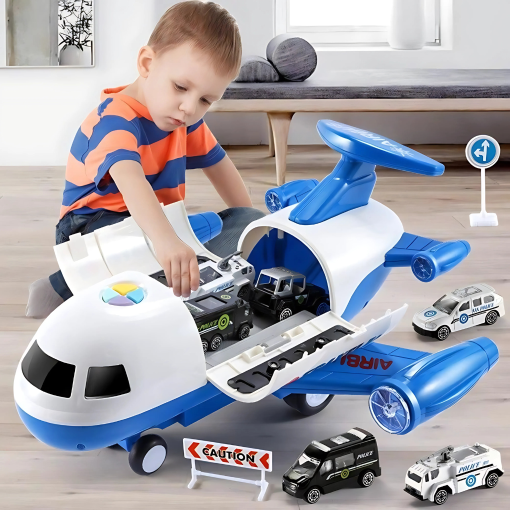 Oak & Coral | Deformable Toy Airplane with Storage & Music