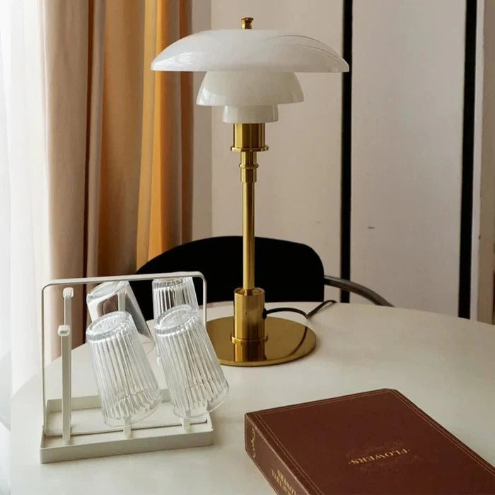 Oak & Coral | Dimmable Round Table Lamp