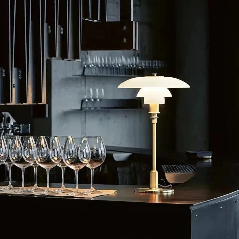 Oak & Coral | Dimmable Round Table Lamp