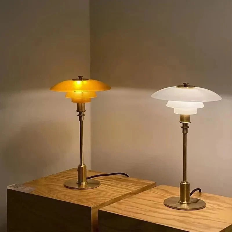 Oak & Coral | Dimmable Round Table Lamp