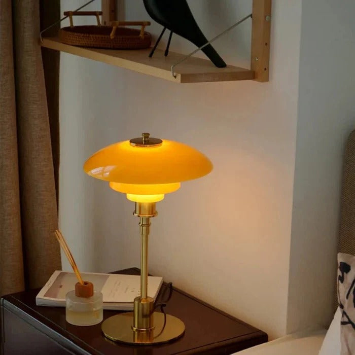 Oak & Coral | Dimmable Round Table Lamp
