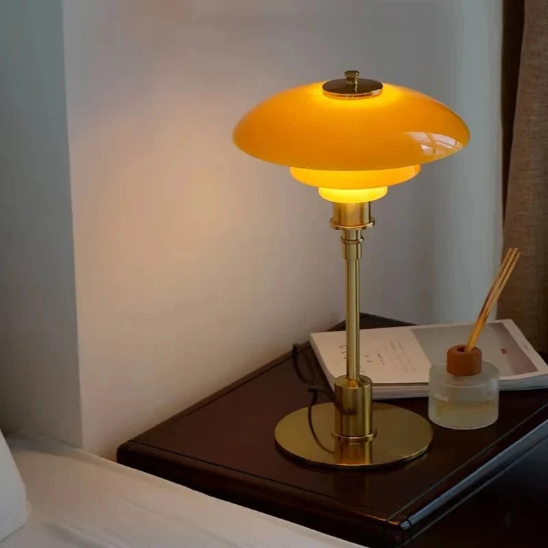 Oak & Coral | Dimmable Round Table Lamp