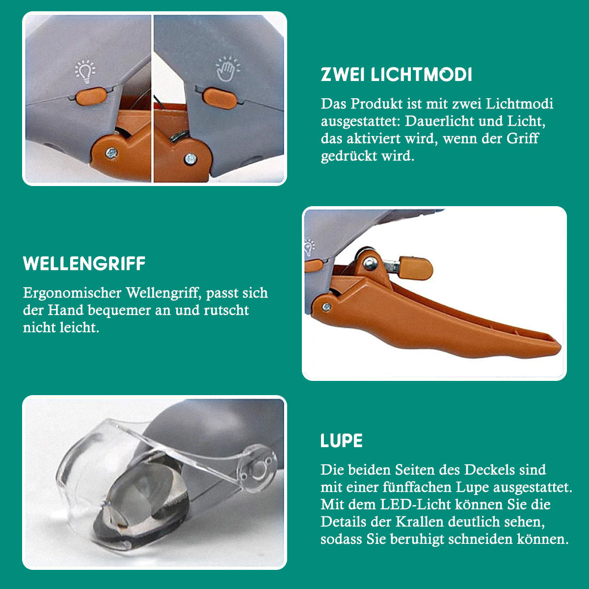 Oak & Coral | Dog & Cat Nail Clipper with Safety Sensor & LED