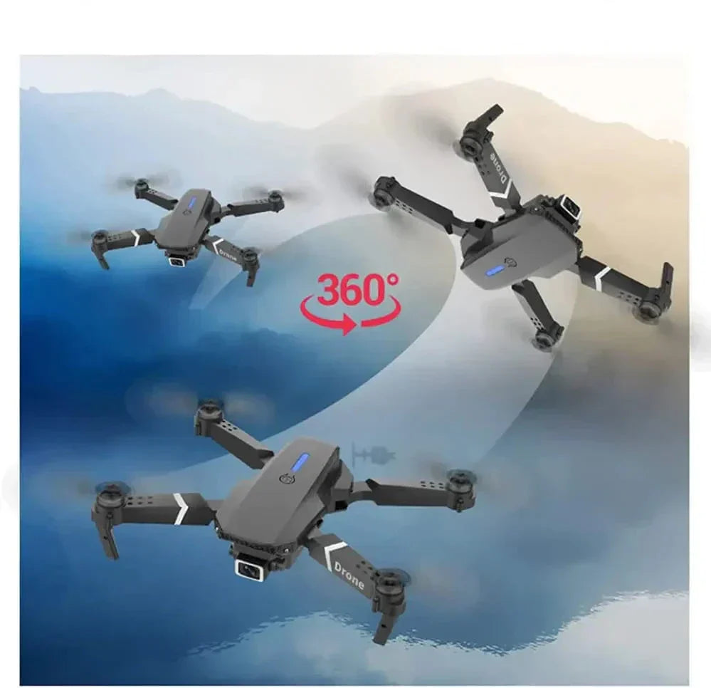 Oak & Coral- E88 Pro Drone 4k HD Double Camera RC VR 3D Long Battery Life Flight Path FPV Mini Drone