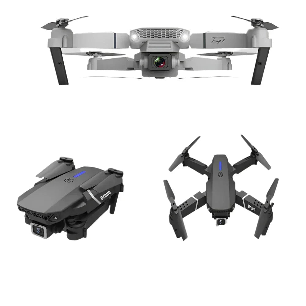Oak & Coral- E88 Pro Drone 4k HD Double Camera RC VR 3D Long Battery Life Flight Path FPV Mini Drone