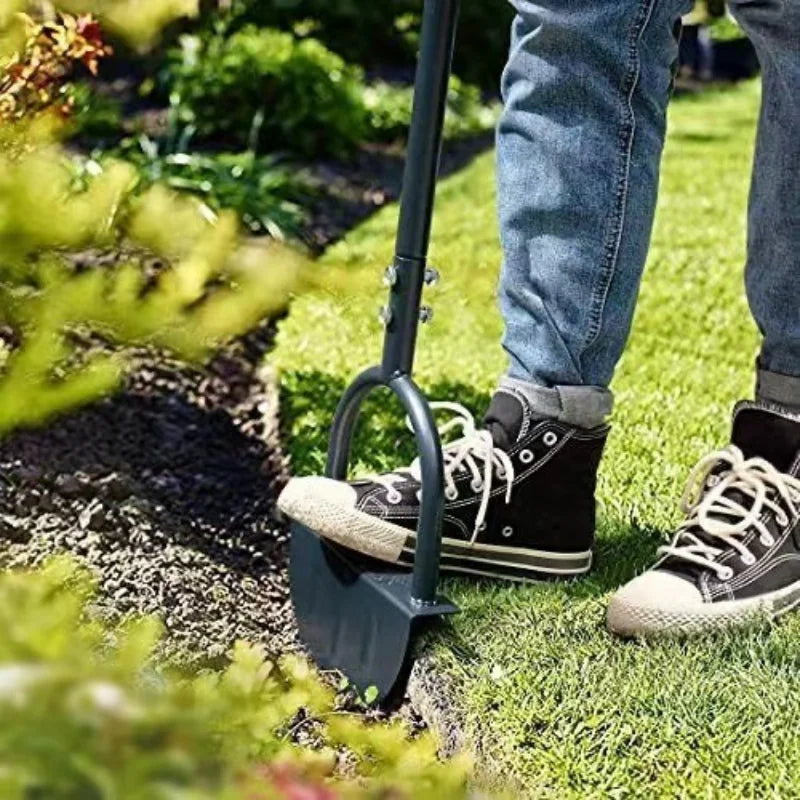 Oak & Coral | EdgeMaster Lawn Edger | Half-Moon Design with Wavy Edge | Manual Tool for Clean Lawn Edges & Beds