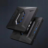 Oak & Coral | External DVD CD RW Writer with USB Hub & SD Card Reader