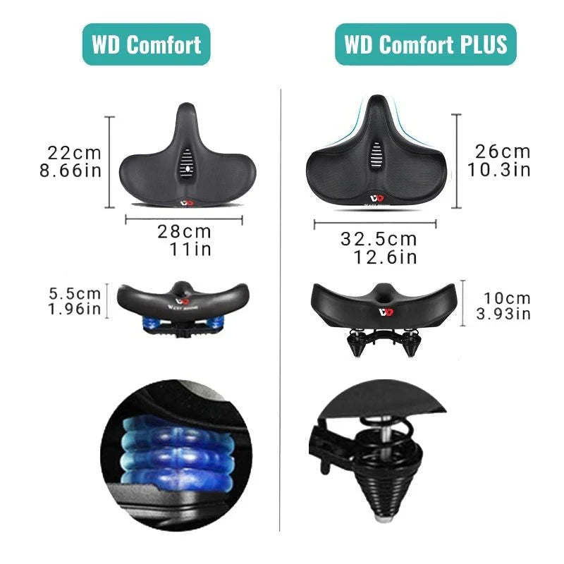 Oak & Coral | Extra Wide Bicycle Saddle with Ergonomic Design