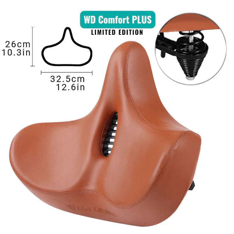 Oak & Coral | Extra Wide Bicycle Saddle with Ergonomic Design
