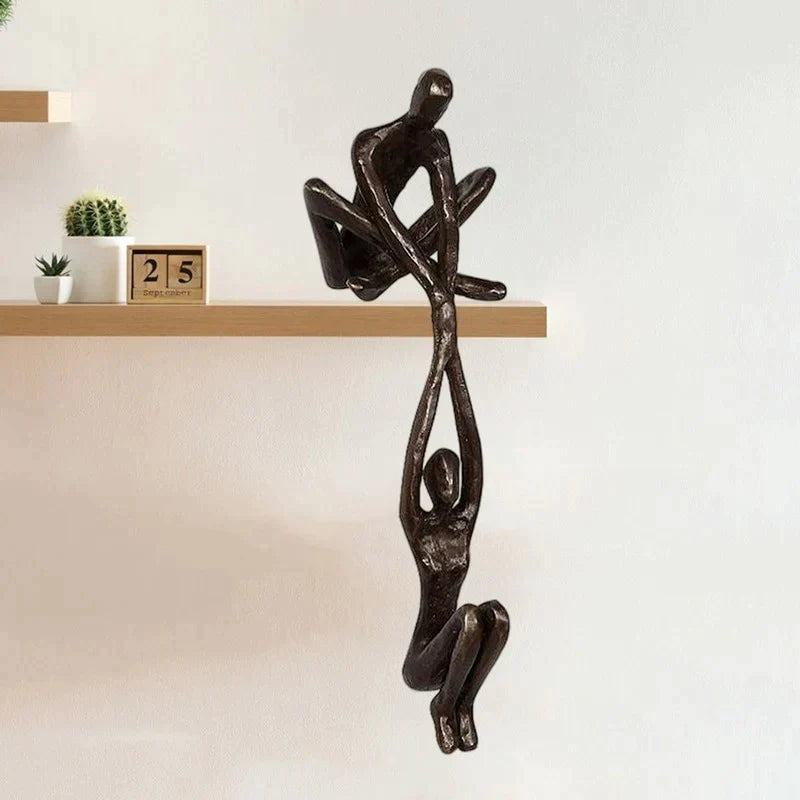 Oak & Coral | Figurative Sculpture Abstract Couple Art Piece