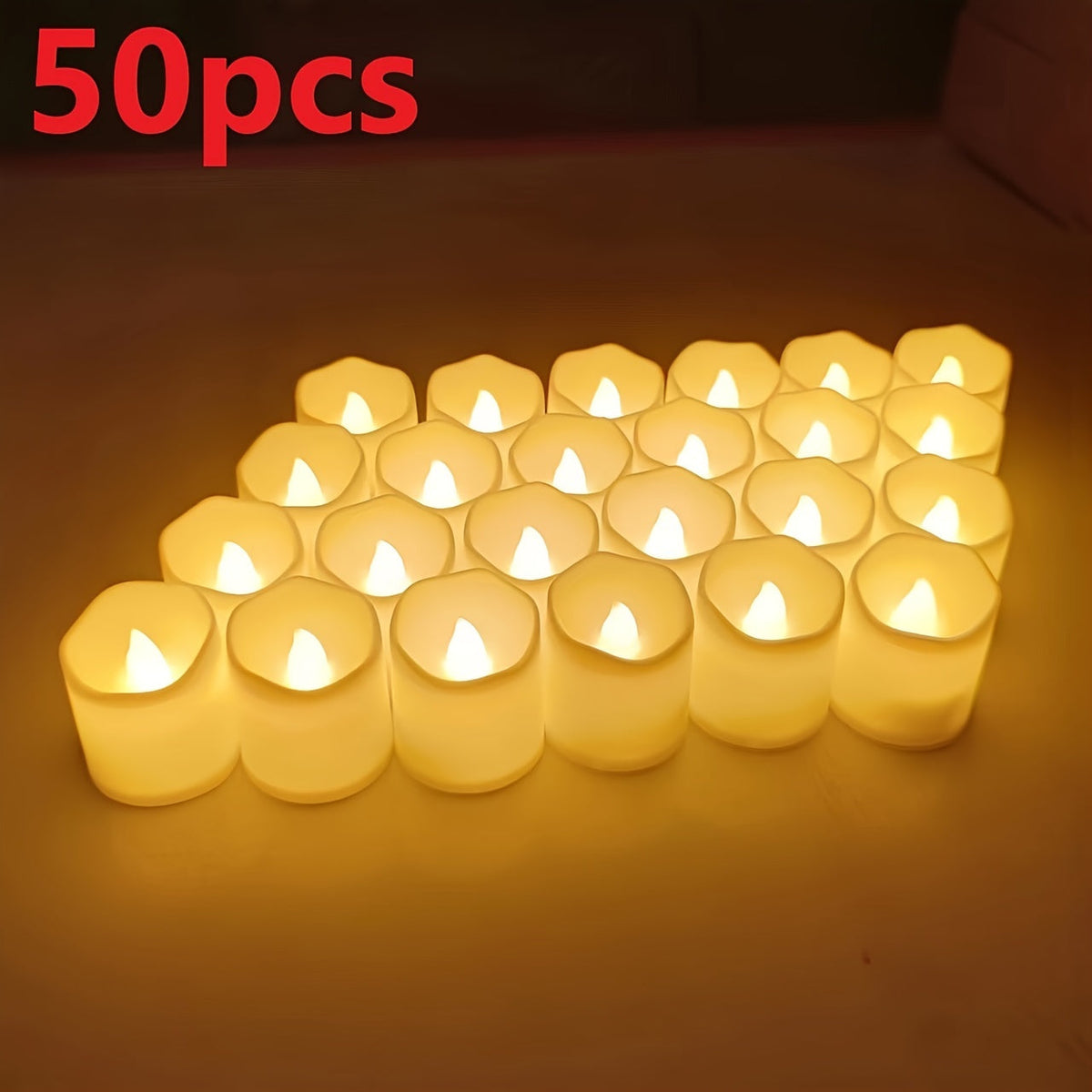 Oak & Coral | Flameless LED Tea Lights Battery Operated – 24–100 Pieces