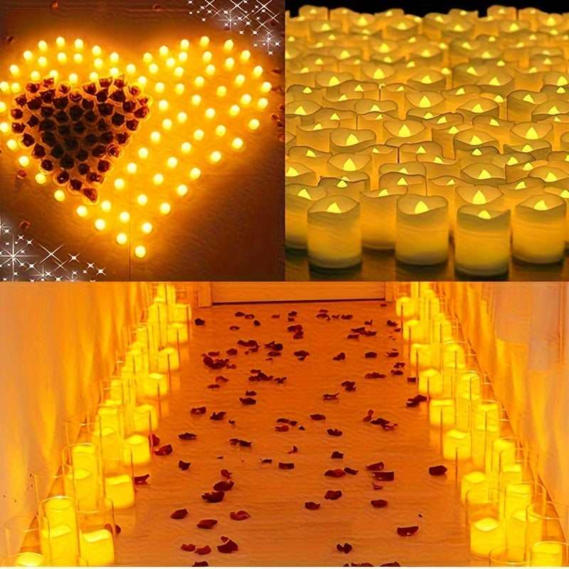 Oak & Coral | Flameless LED Tea Lights Battery Operated – 24–100 Pieces