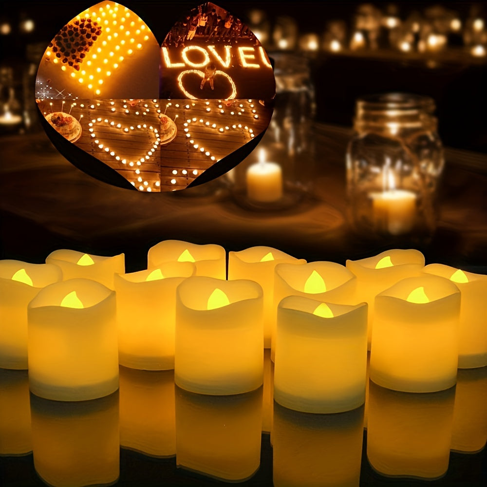 Oak & Coral | Flameless LED Tea Lights Battery Operated – 24–100 Pieces