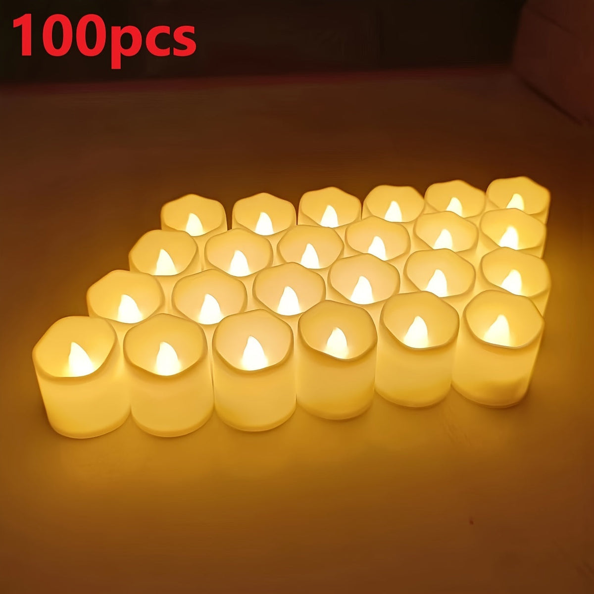 Oak & Coral | Flameless LED Tea Lights Battery Operated – 24–100 Pieces
