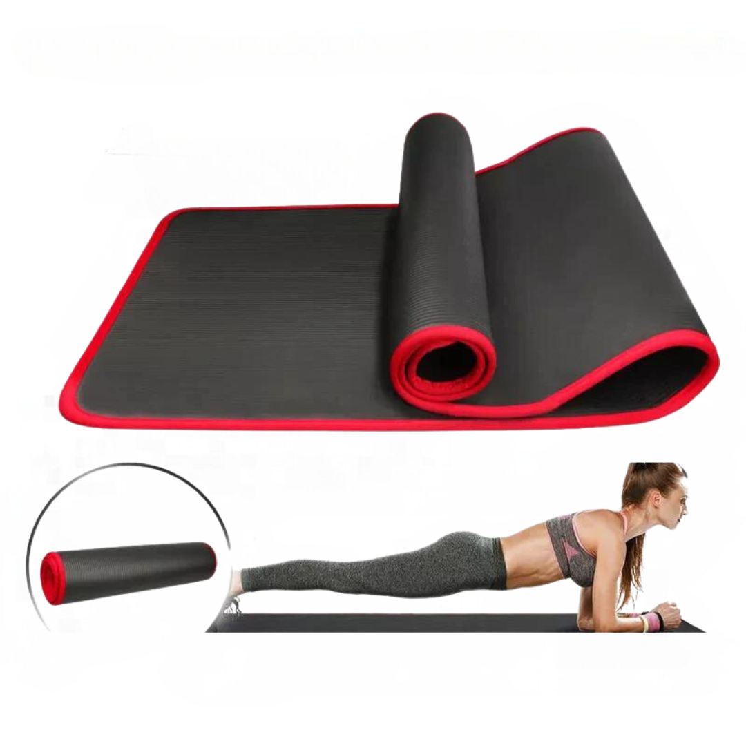 Oak & Coral | FlexiMat Yoga Mat | Extra thick 10 mm non-slip | 183×61 cm