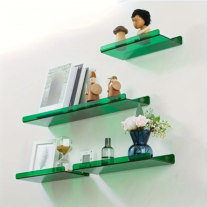 Oak & Coral | Floating Wall Shelf - Modern Bathroom Storage - Acrylic