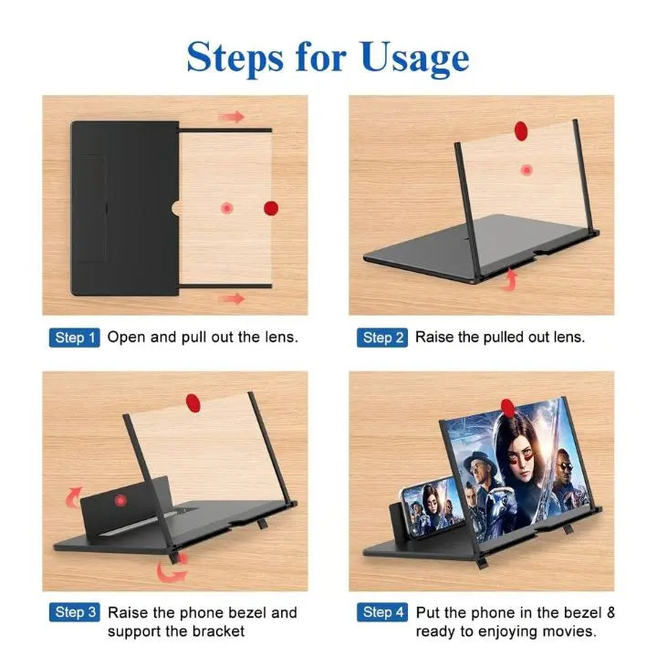 Oak & Coral | Foldable Phone Screen Magnifier – HD for Videos
