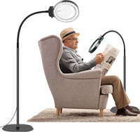 Oak & Coral | Full-Page Magnifying Glass with LED Light – Hands-Free Reading Aid for Books, Crafts & Hobbies