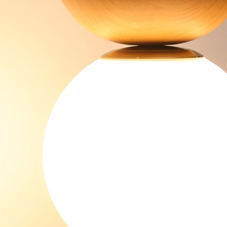 Oak & Coral | Glass Globe Ceiling Light | Wood Grain Design