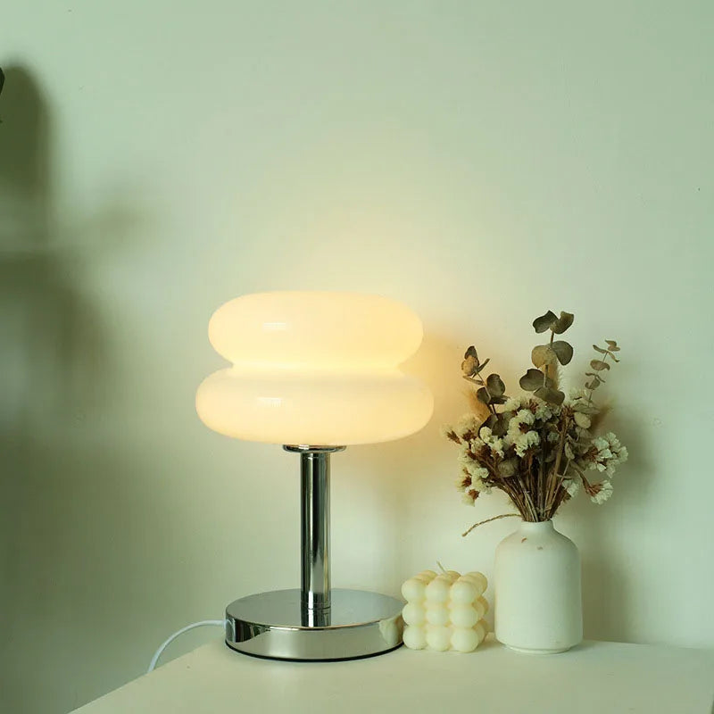 Oak & Coral | Glass Table Lamp | Child-Friendly Night Light Design