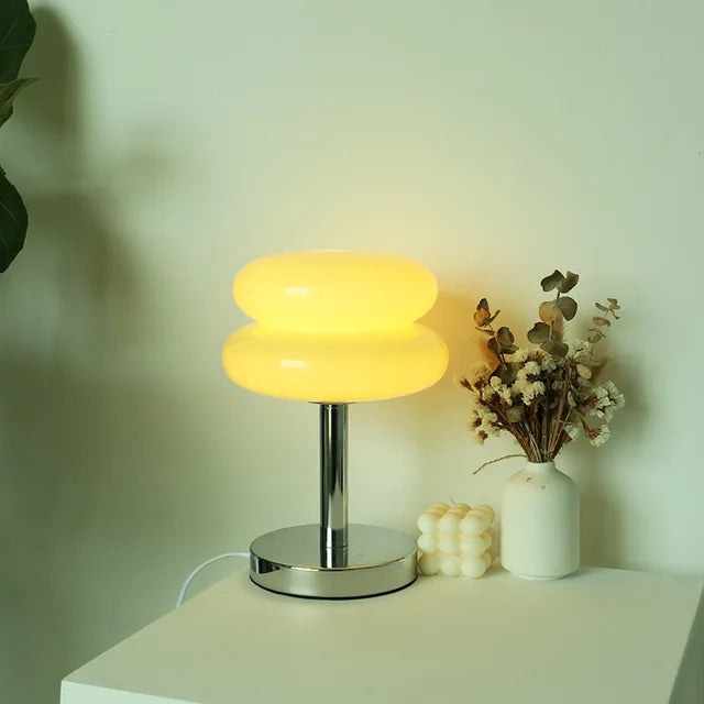 Oak & Coral | Glass Table Lamp | Child-Friendly Night Light Design