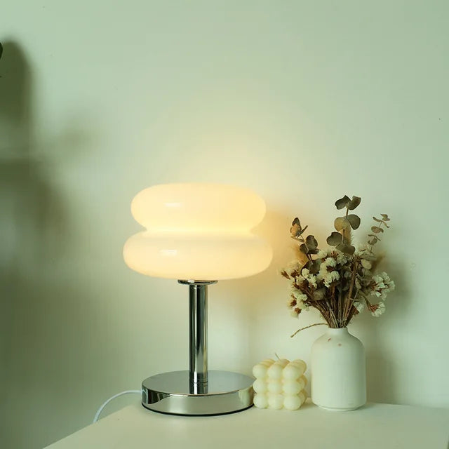 Oak & Coral | Glass Table Lamp | Child-Friendly Night Light Design
