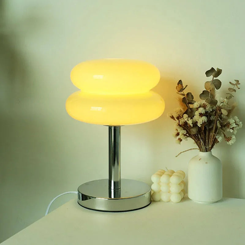 Oak & Coral | Glass Table Lamp | Child-Friendly Night Light Design