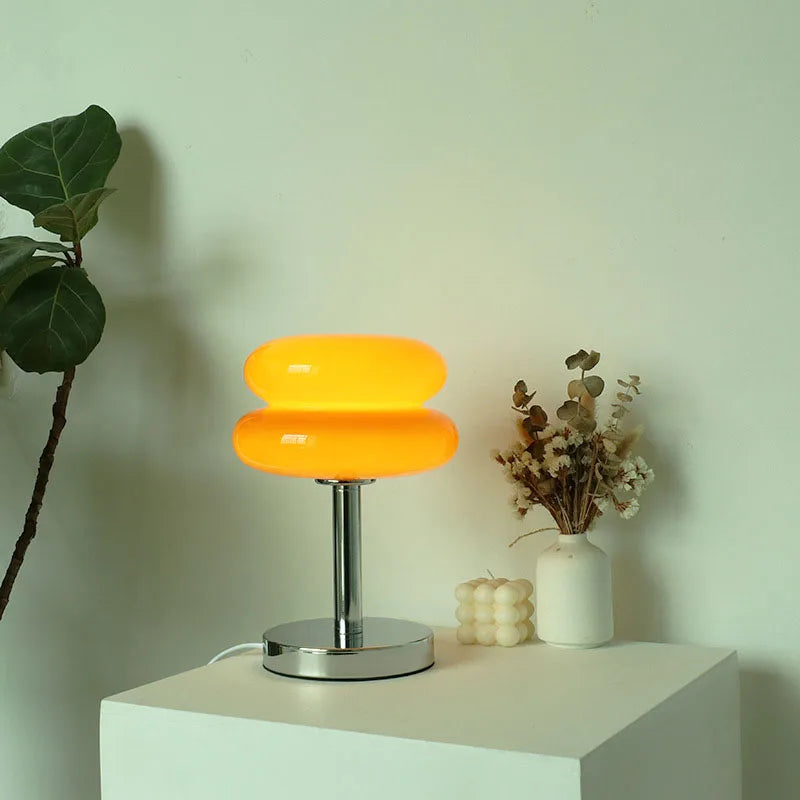 Oak & Coral | Glass Table Lamp | Child-Friendly Night Light Design