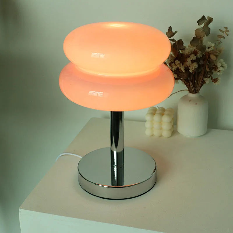 Oak & Coral | Glass Table Lamp | Child-Friendly Night Light Design
