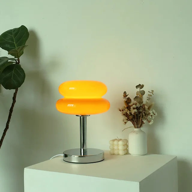 Oak & Coral | Glass Table Lamp | Child-Friendly Night Light Design