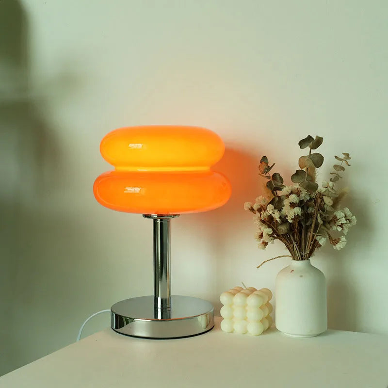 Oak & Coral | Glass Table Lamp | Child-Friendly Night Light Design