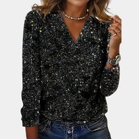 Oak & Coral | Women's V-Neck Glitter Top