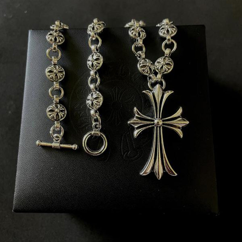 Oak & Coral | Gothic Cross Pendant Necklace