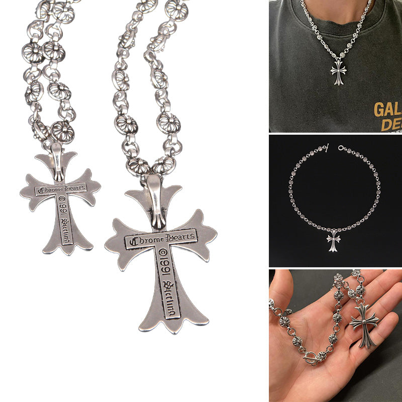 Oak & Coral | Gothic Cross Pendant Necklace