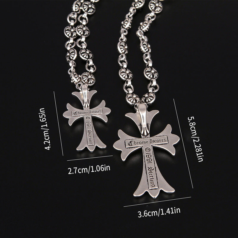 Oak & Coral | Gothic Cross Pendant Necklace