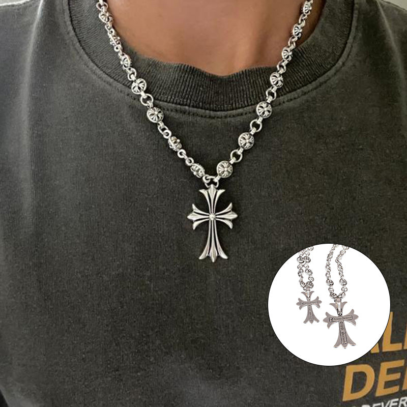 Oak & Coral | Gothic Cross Pendant Necklace